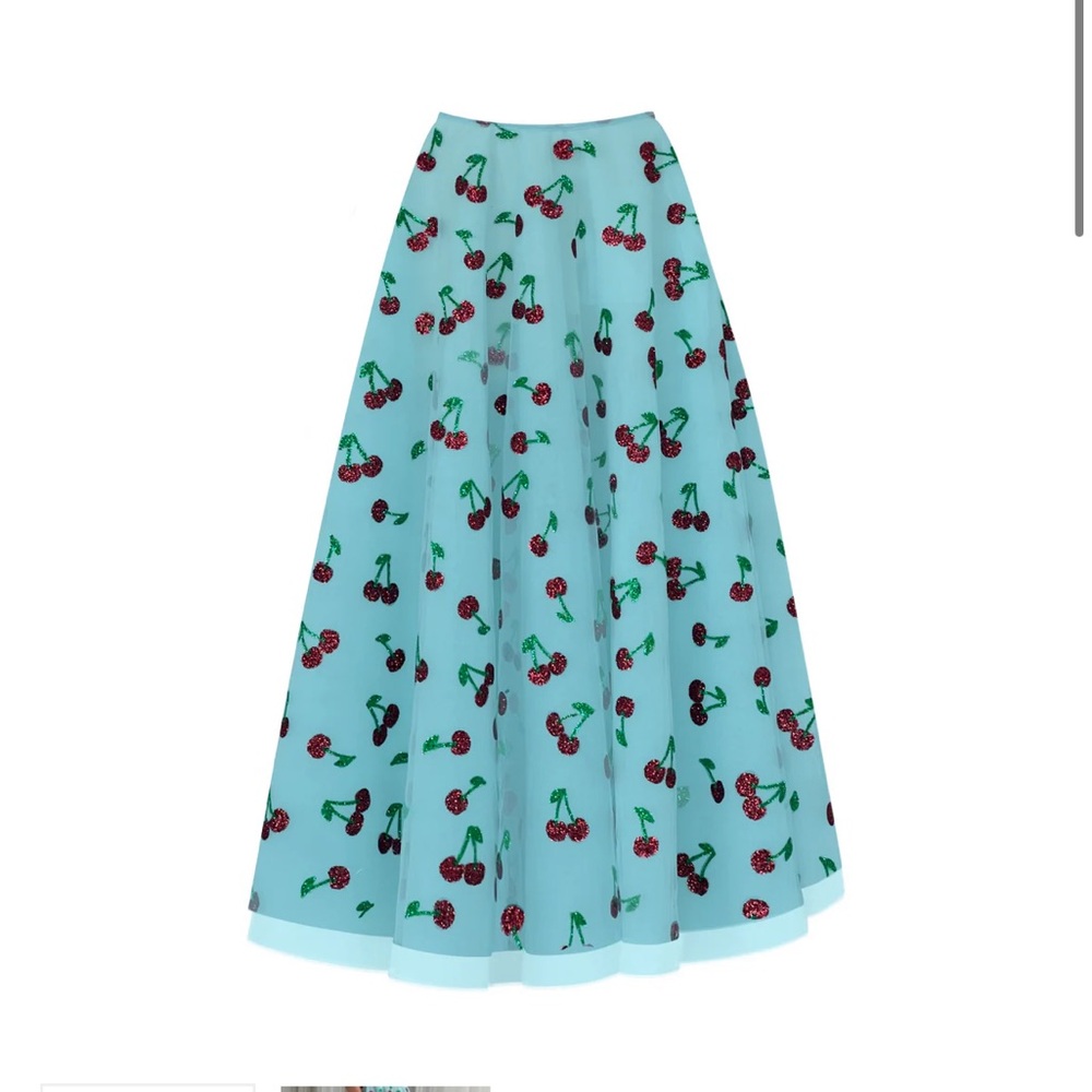 Lirika Matoshi Blue Cherry A-Line Skirt